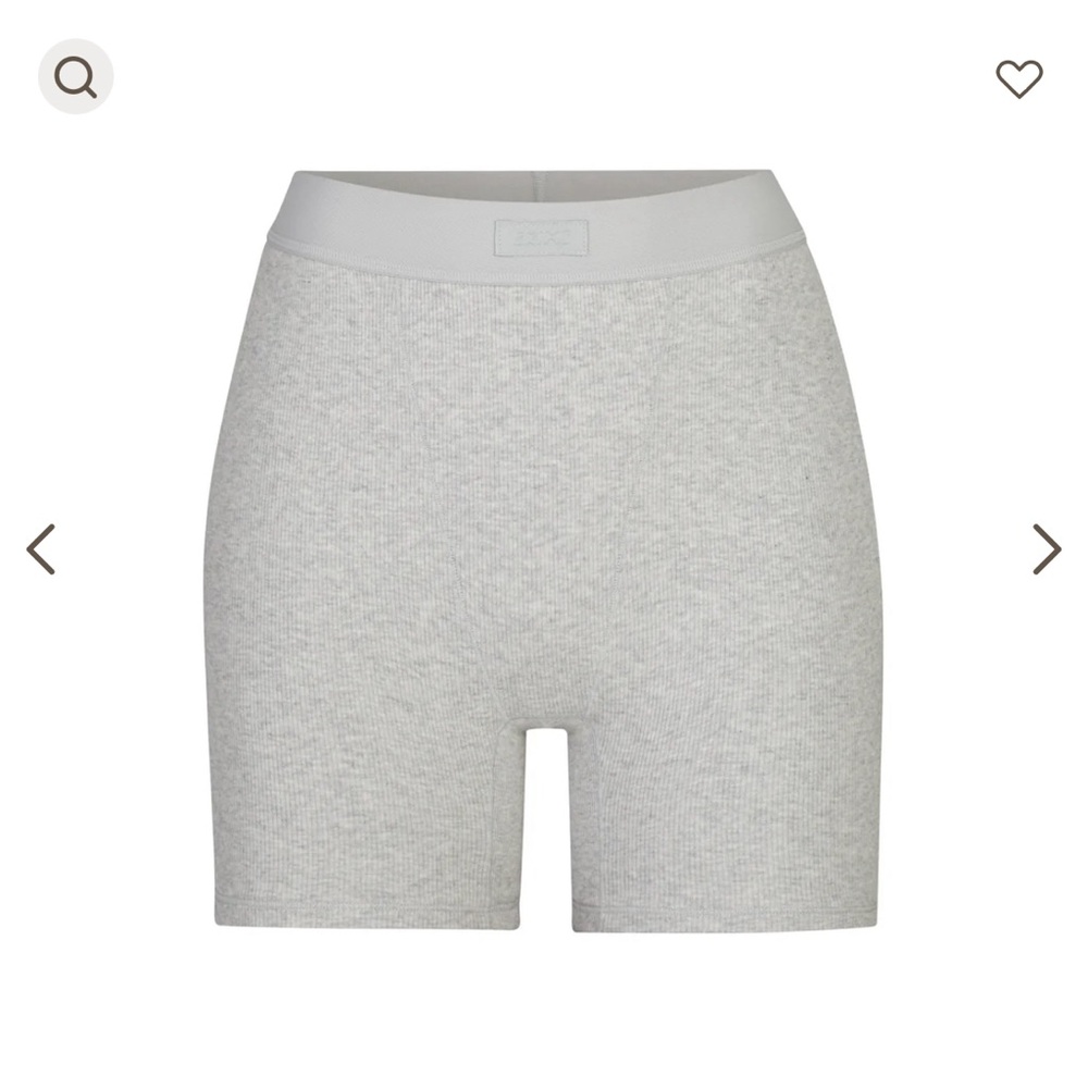 SKIMS Cotton Rib Boxer Light Heather Grey Size Small never worn, washed once